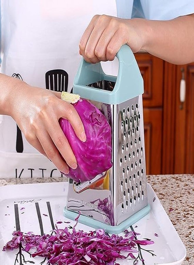 GUANCI Professional Box Grater,4-Sided Stainless Steel Large 10-inch Grater for Parmesan Cheese, Ginger, Vegetables,Fruits,Chocolate,Nuts and More (Style B) - Image 2